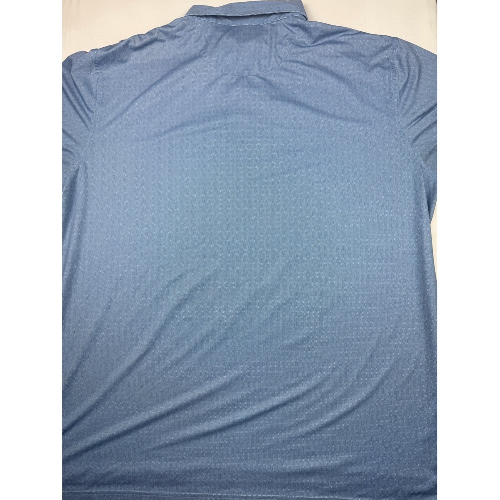 Peter Millar Polo Shirt XXL Blue Geometric Honeycomb Summer Comfort Short Sleeve - Picture 5 of 5